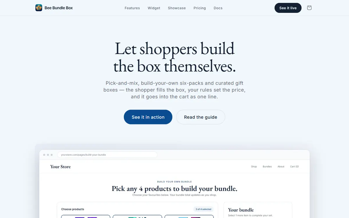 Bee Bundle Box homepage