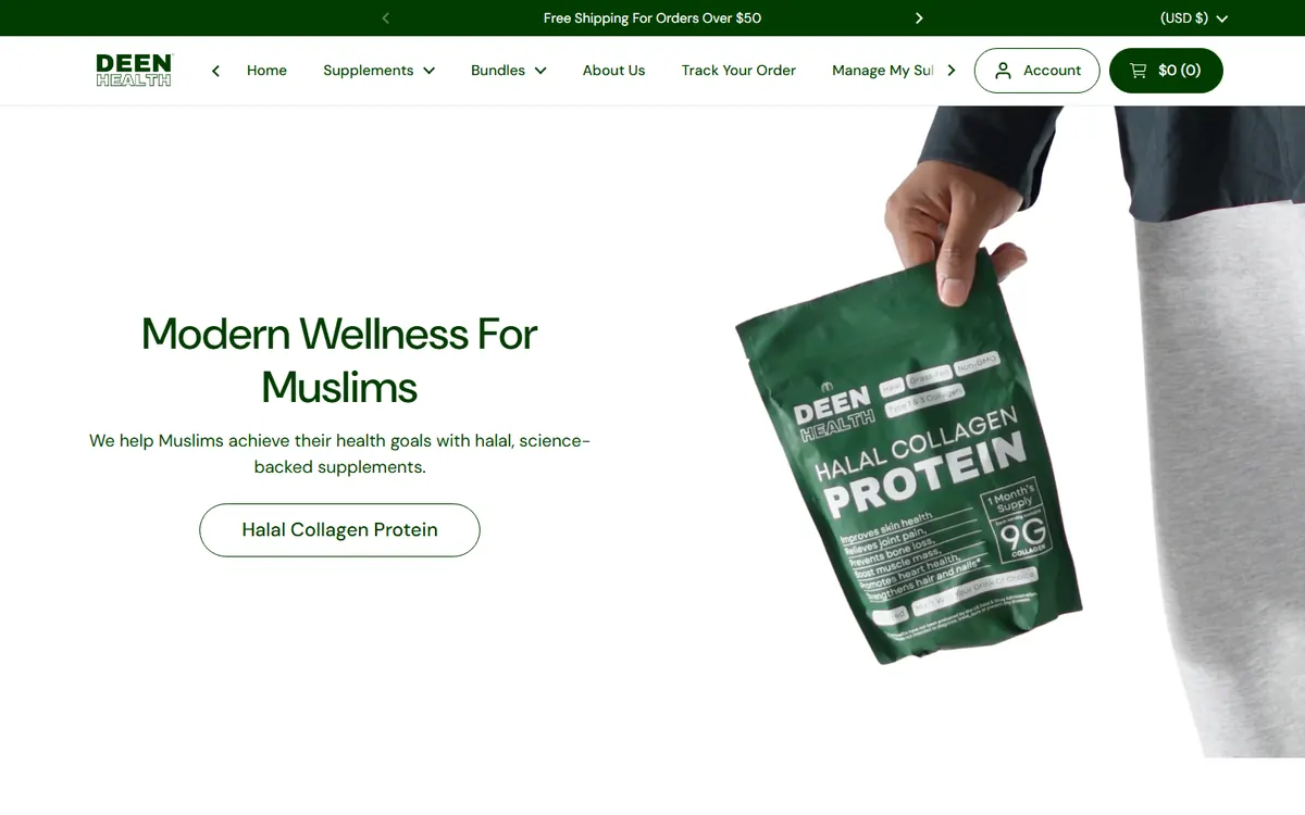 Deen Health homepage