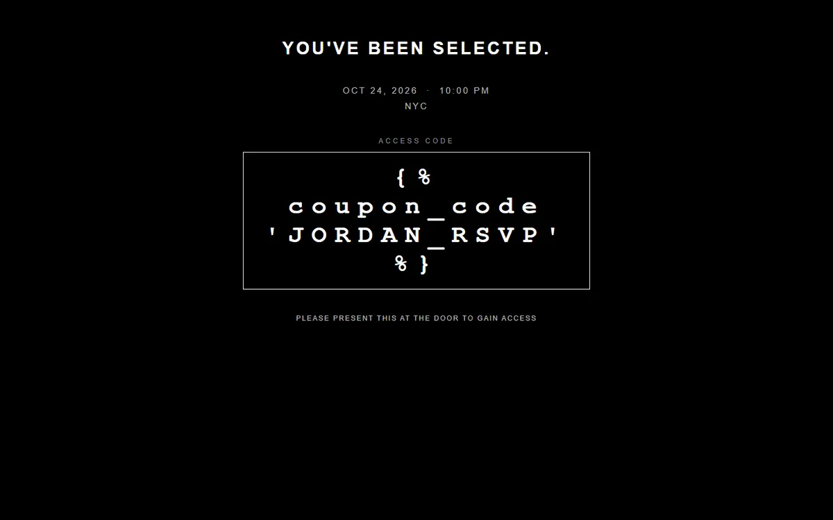 Jordan RSVP homepage
