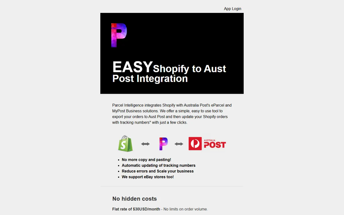 Parcel Intelligence homepage