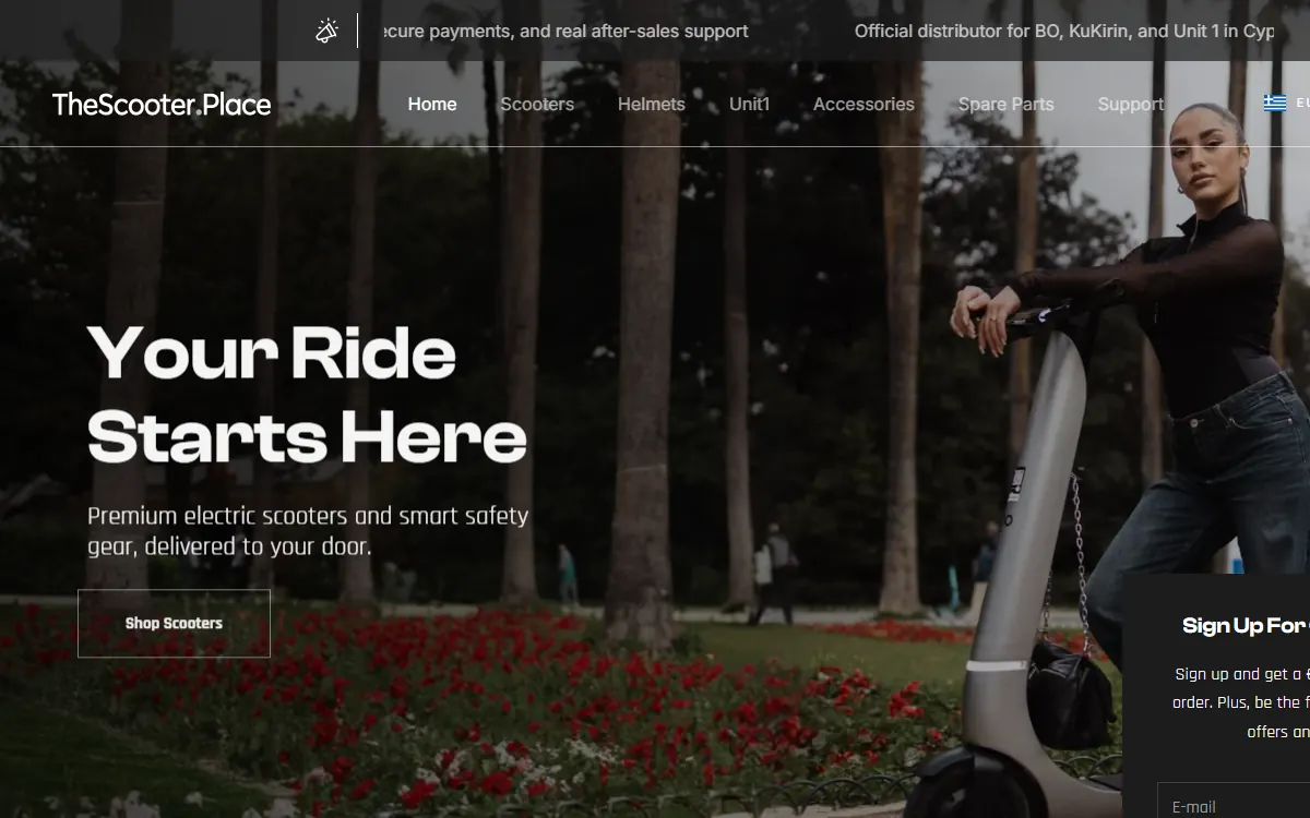 The Scooter Place homepage