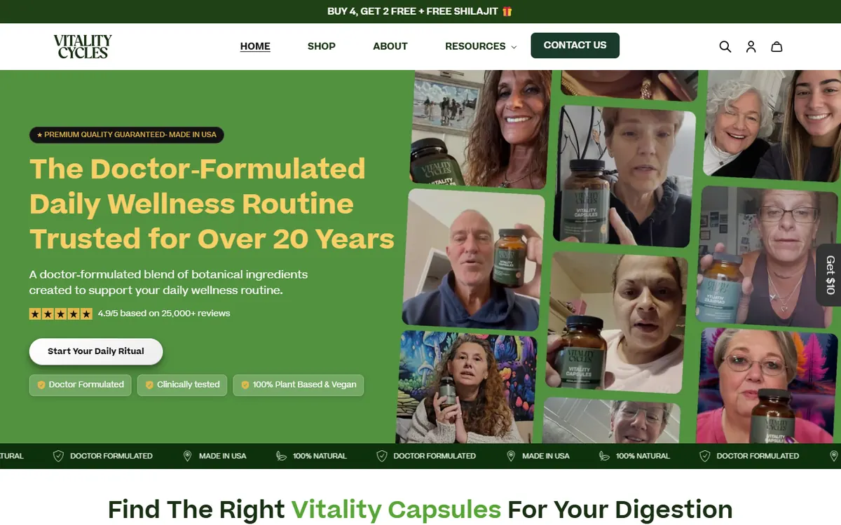 Vitality Cycles homepage